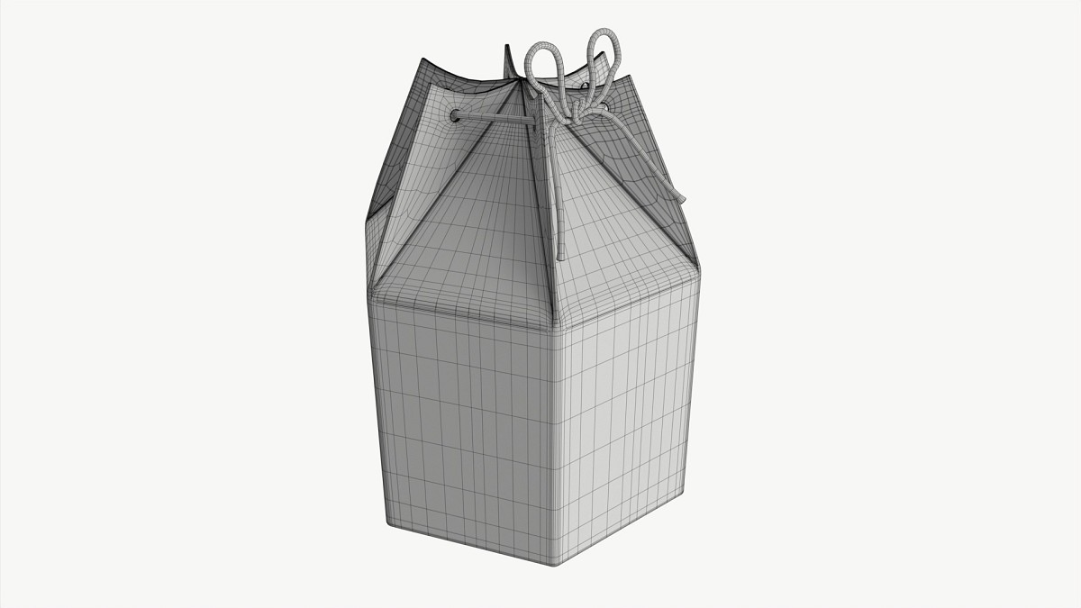 Hexagonal cardboard box with cord