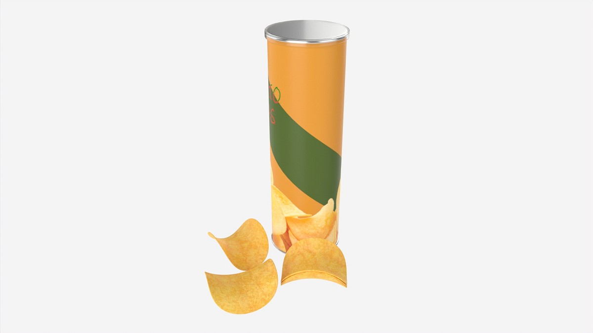 Potato chips with tube packaging