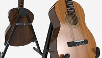 Classic acoustic guitar with stand