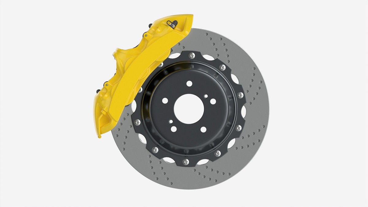 Brake disk with caliper