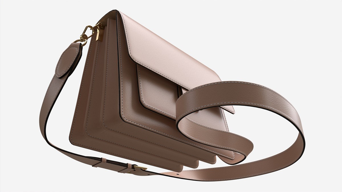 Women Shoulder Bag Light Brown Leather