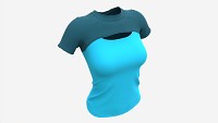 Blouse top for women blue Mockup