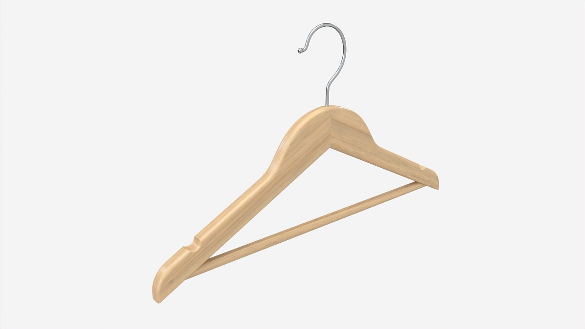 Hanger For Clothes Wooden 02 Light