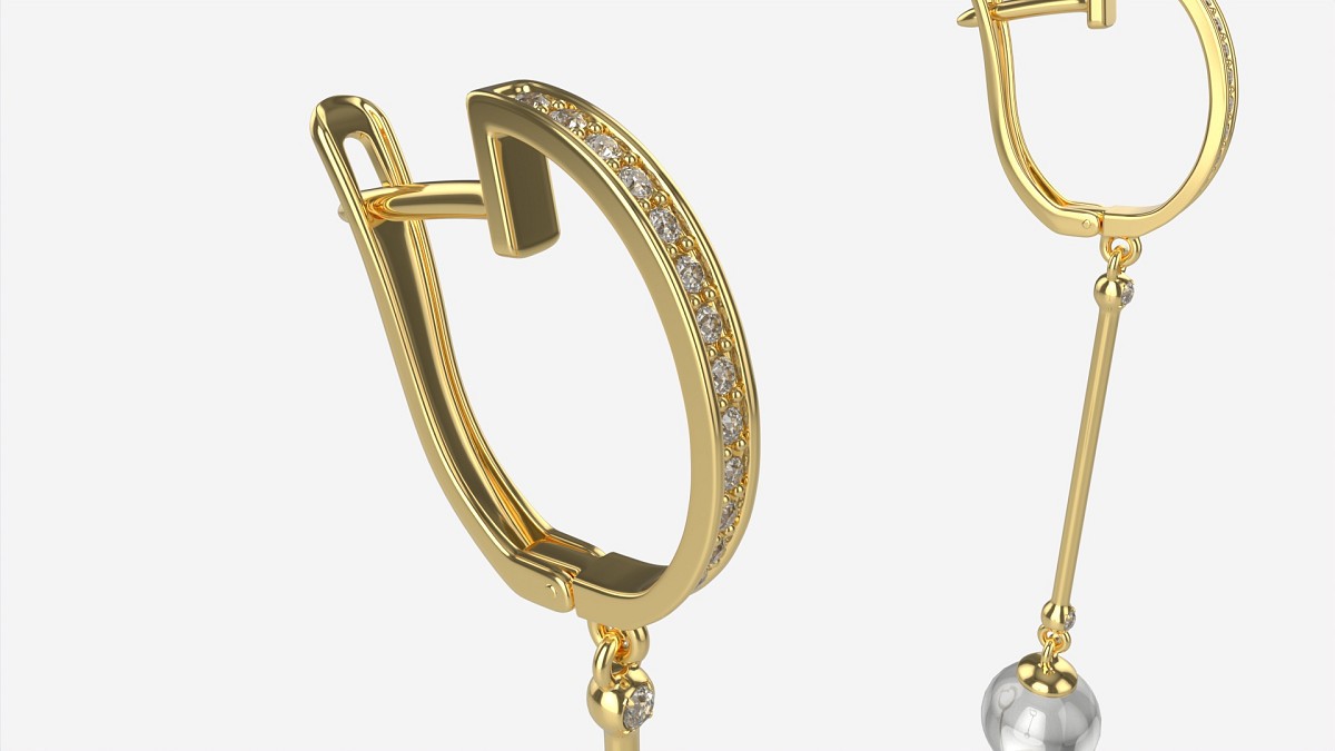Earrings Diamond Gold Jewelry 01