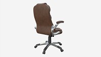 Office Chair with armrests and wheels brown 02