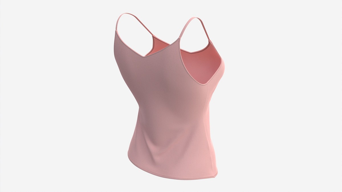 Strap Vest Top for Women Pink Mockup