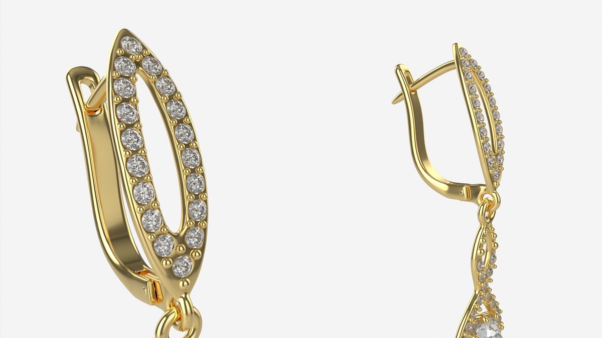 Earrings Diamond Gold Jewelry 02