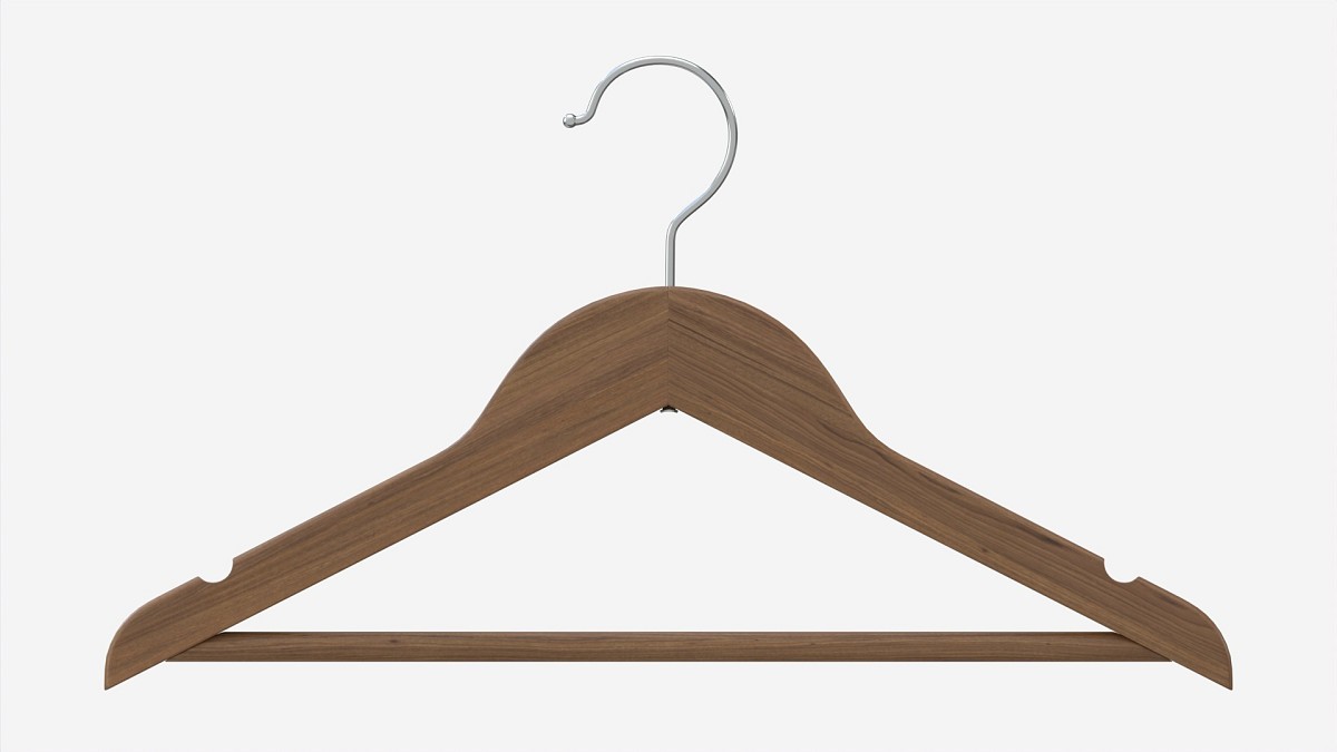 Hanger For Clothes Wooden 02 Dark