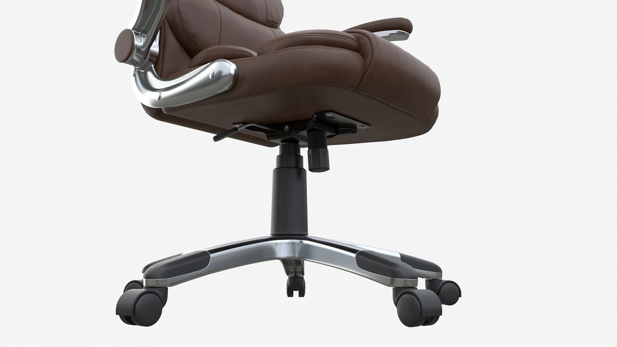 Office Chair with armrests and wheels brown 02