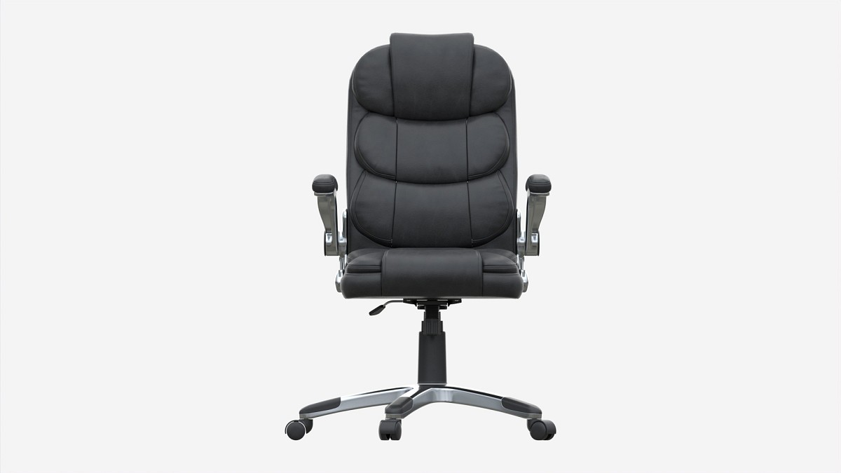 Office Chair with armrests and wheels black 02