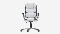 Office Chair with armrests and wheels white 02