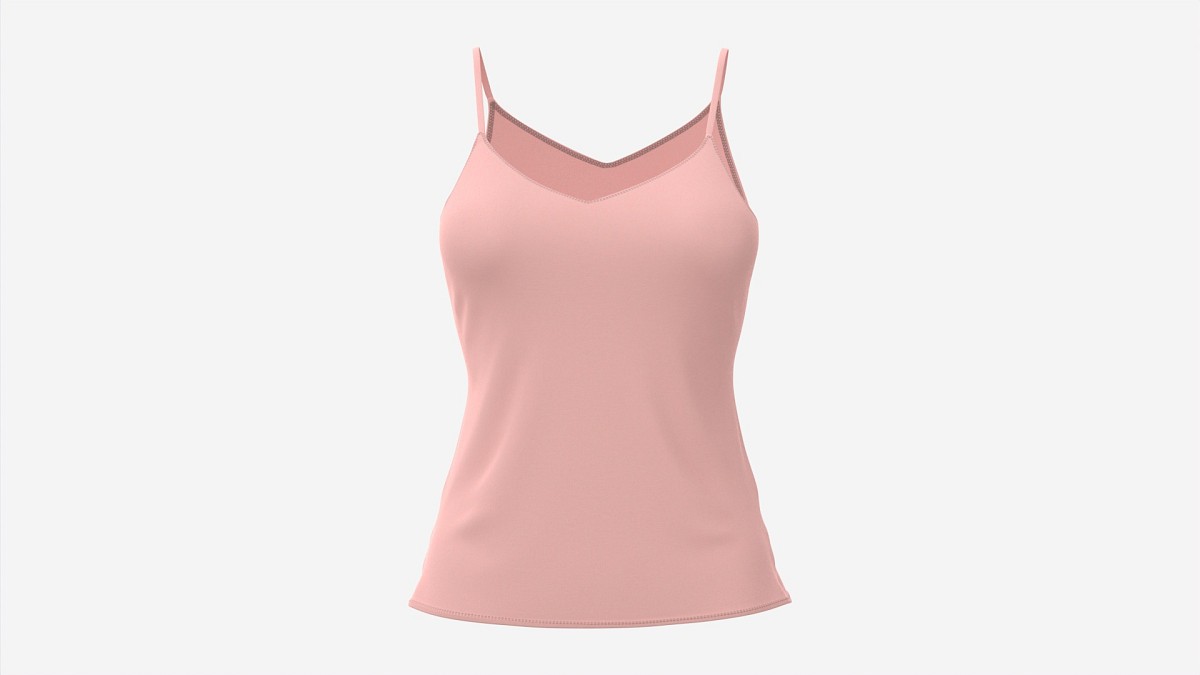 Strap Vest Top for Women Pink Mockup