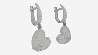 Earrings Heart Shape Diamond Gold Jewelry 03
