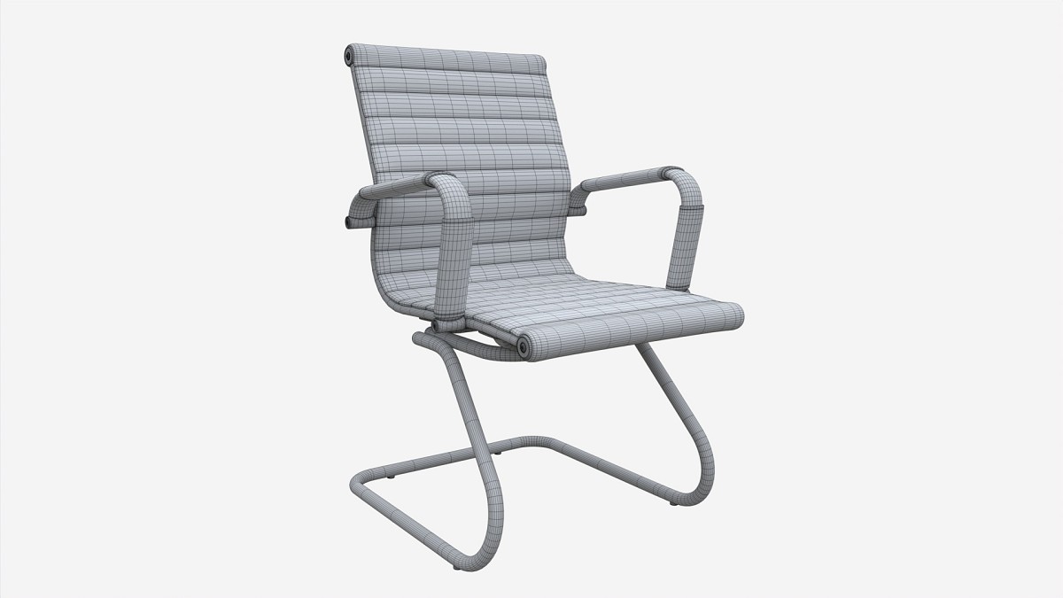 Office Chair with armrests on Metal Frame 01