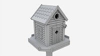 Outdoor Garden Birdhouse on Pillar