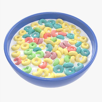 Colored Cheerios and Milk