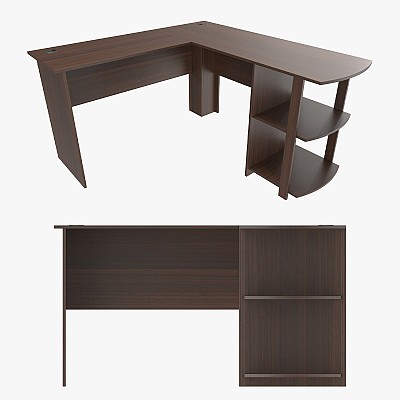 L-shape Desk Bookshelves