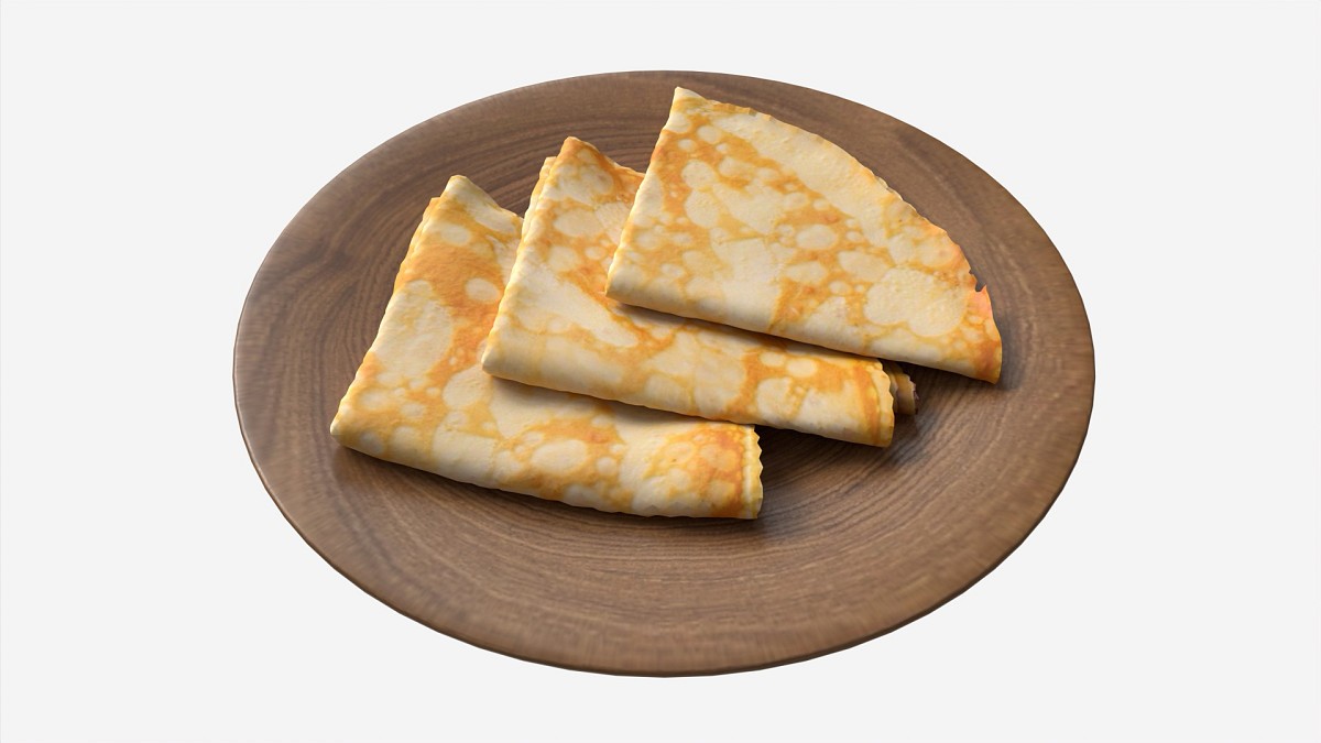 Pancakes Triangular Shape on Plate