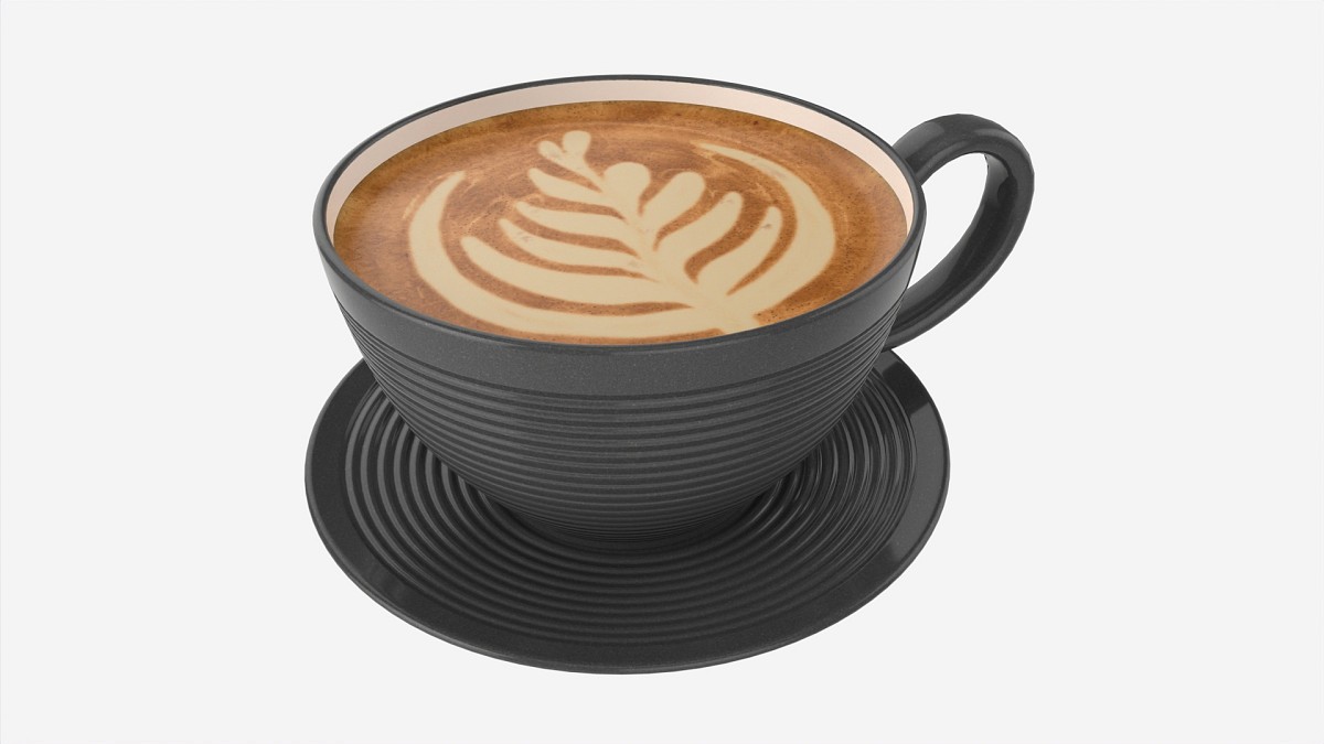 Coffee Latte in Mug With Saucer 3