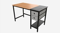 Office Desk with Drawers and Shelf