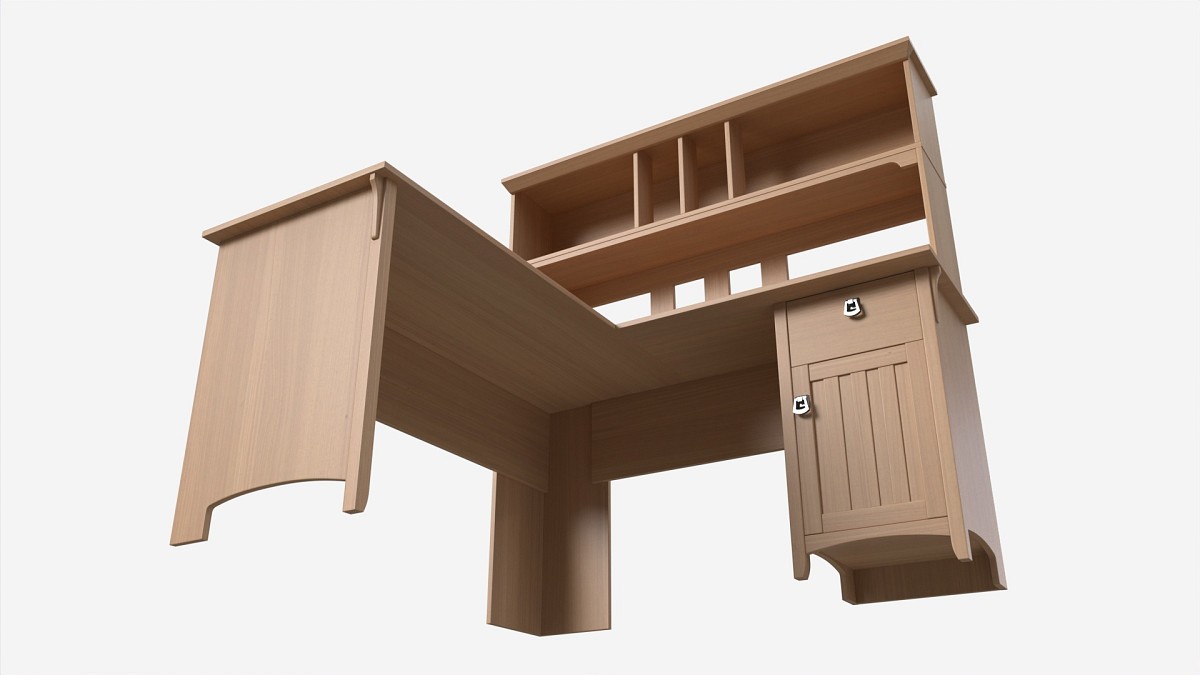 L-shape Desk with Shelf