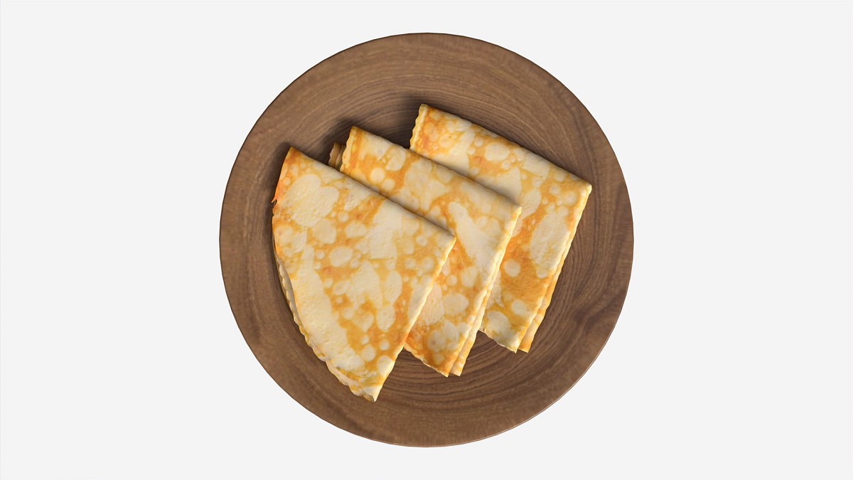 Pancakes Triangular Shape on Plate