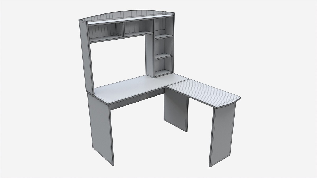 L-shape Computer Desk with Shelf