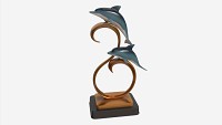 Decorative Ceramic Dolphins Statuette