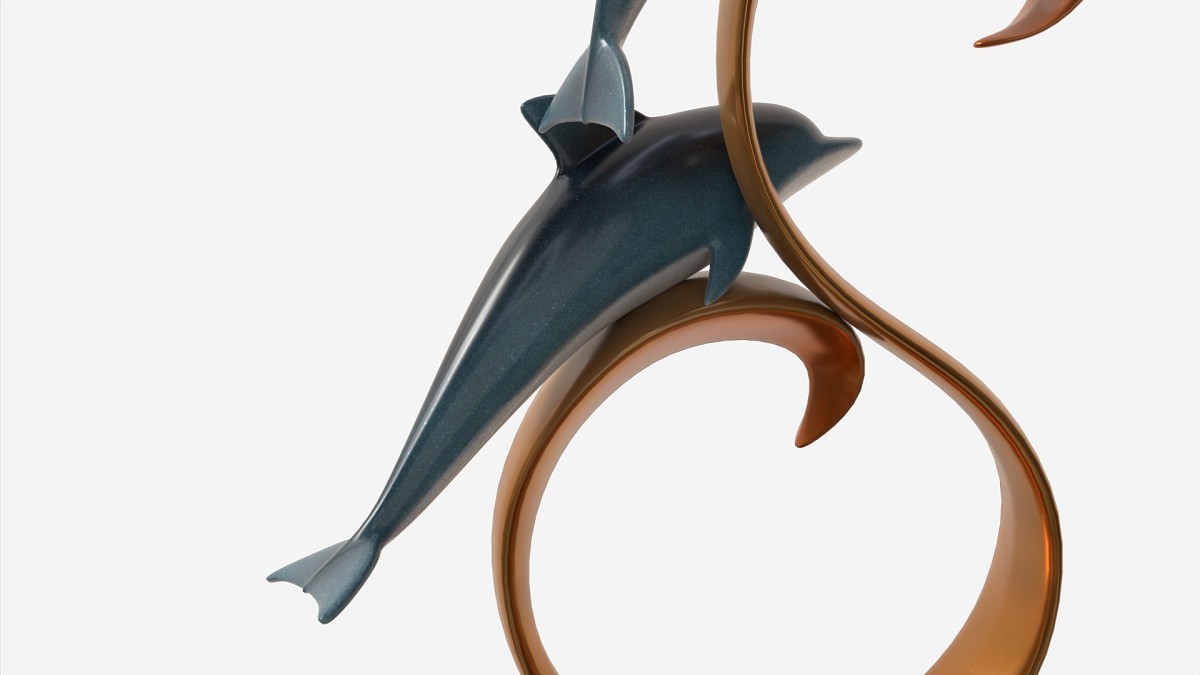 Decorative Ceramic Dolphins Statuette