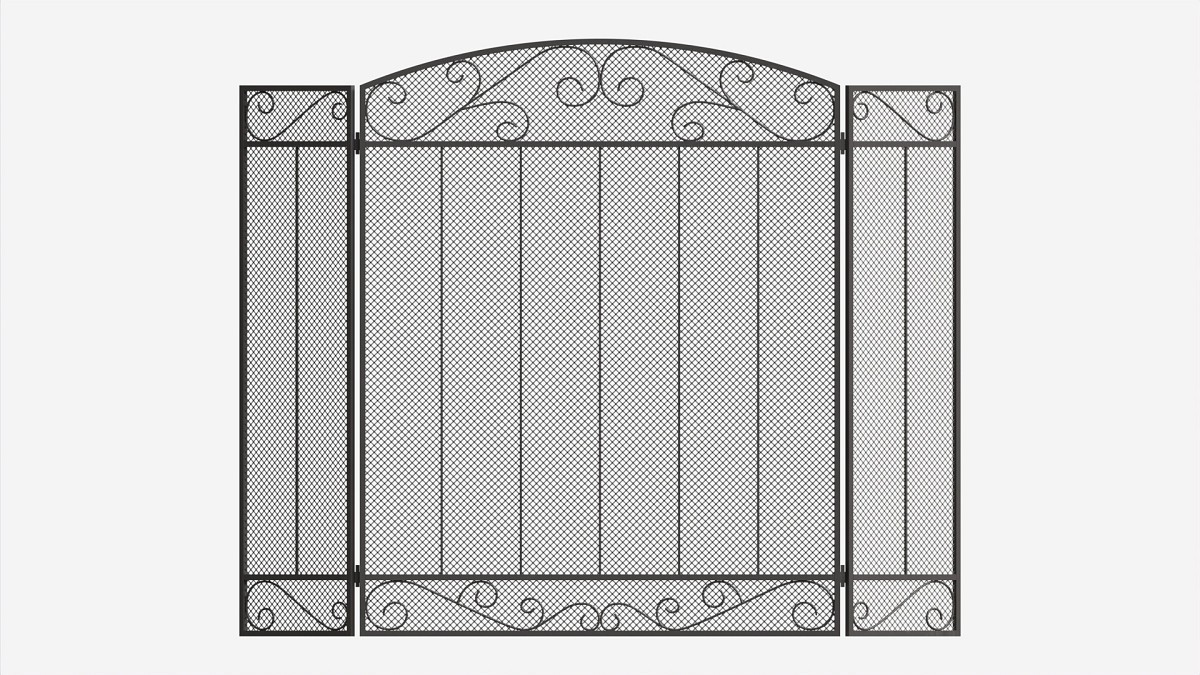 Folding Fireplace Screen 3-Panel