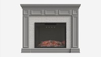 Fireplace in Faux Stone and Wood Delaro