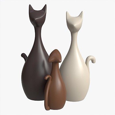Cat Ceramic Figurine Set