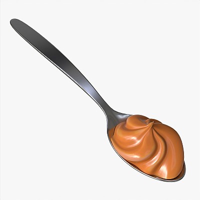 Spoon with Melted Caramel