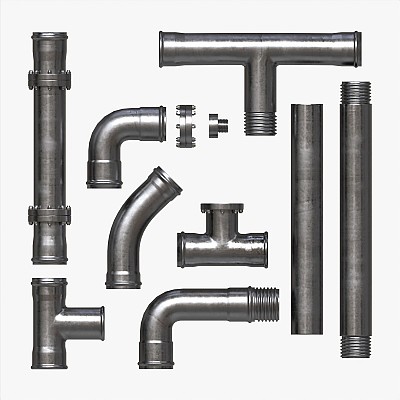 Metal Pipes with Fittings