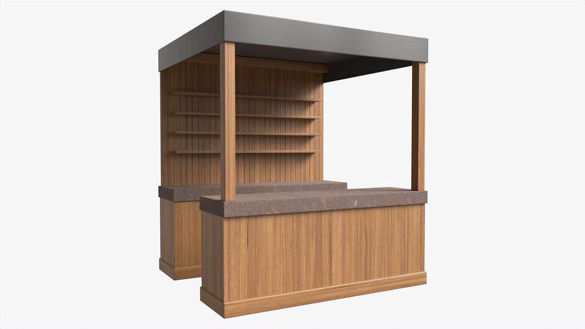 Booth Stand Kiosk with Roof 02