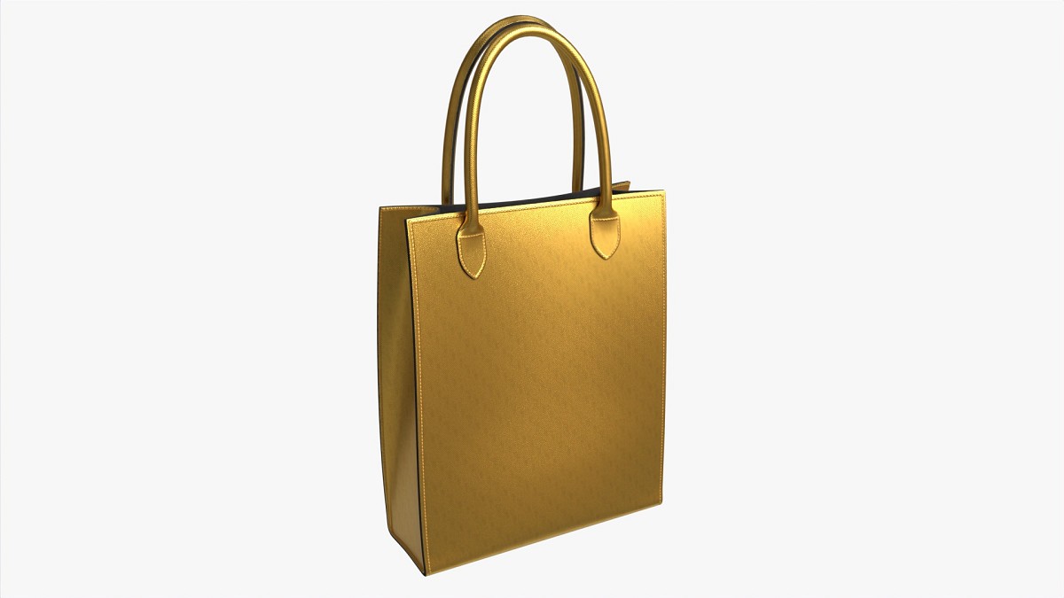 Women Leather golden Tote Bag