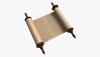 Ancient Scroll With Wooden Rods Old text 01