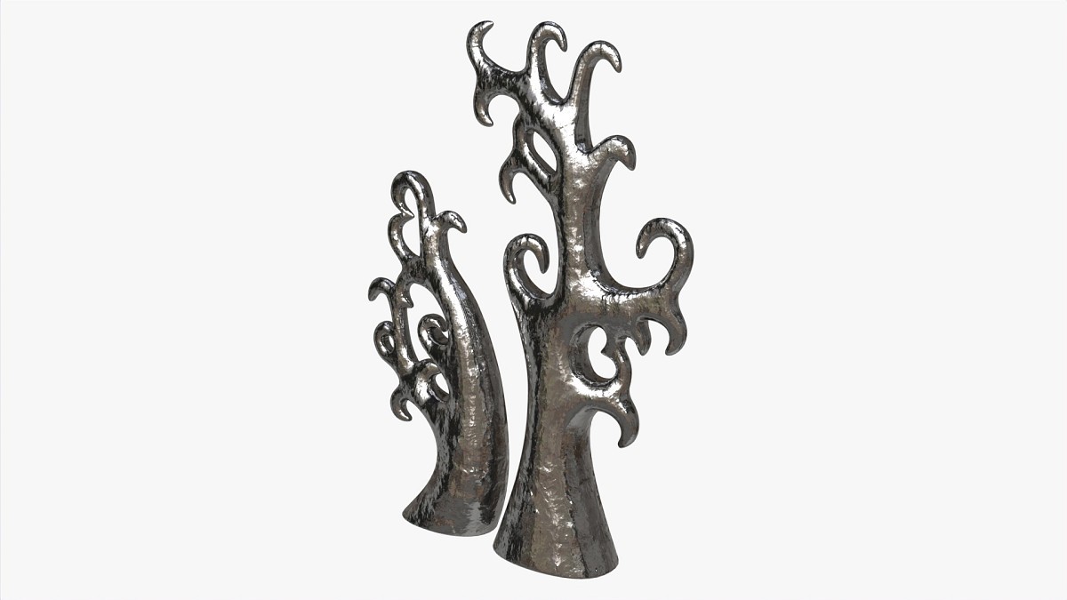 Abstract Tree Ceramic Figurine Set 06 v3