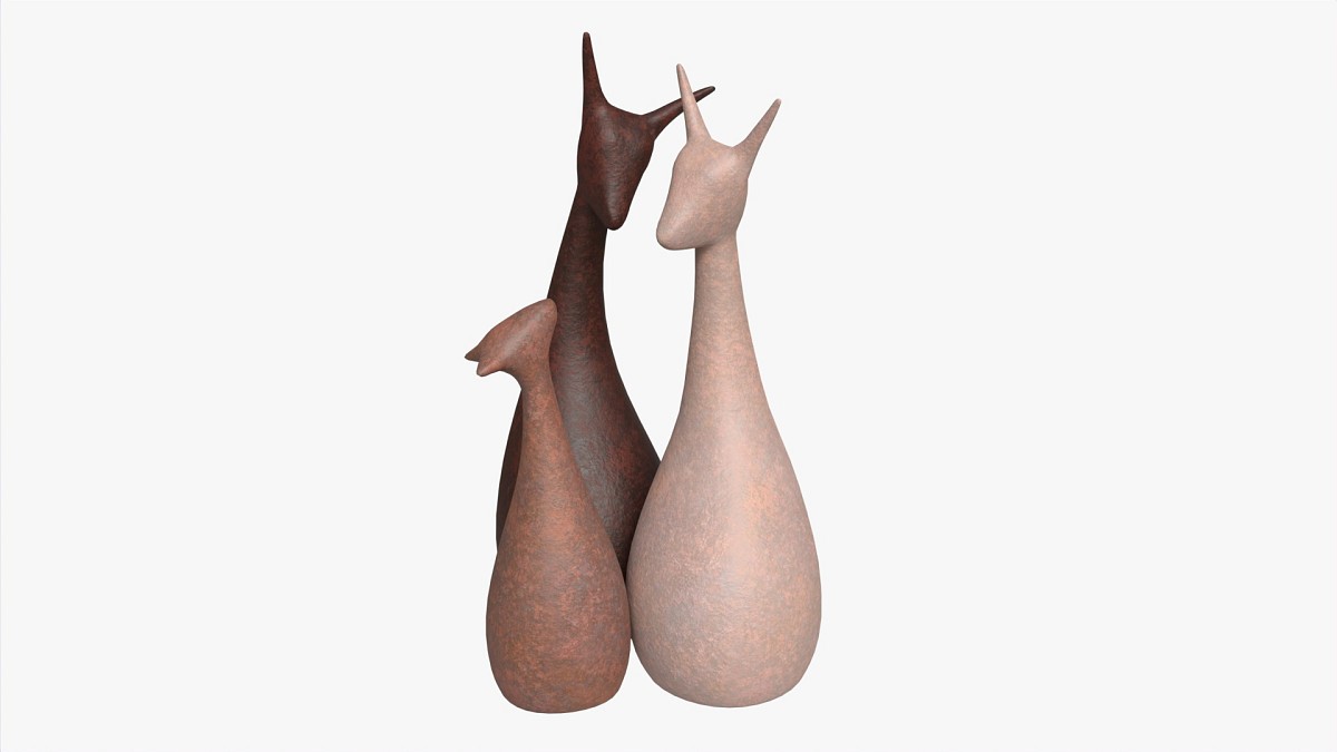 Abstract Animal Ceramic Figurine Set 03