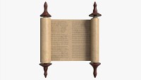 Ancient Scroll With Wooden Rods Old text 01