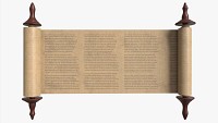 Ancient Scroll With Wooden Rods Old text 02