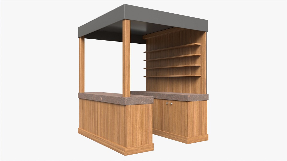 Booth Stand Kiosk with Roof 02