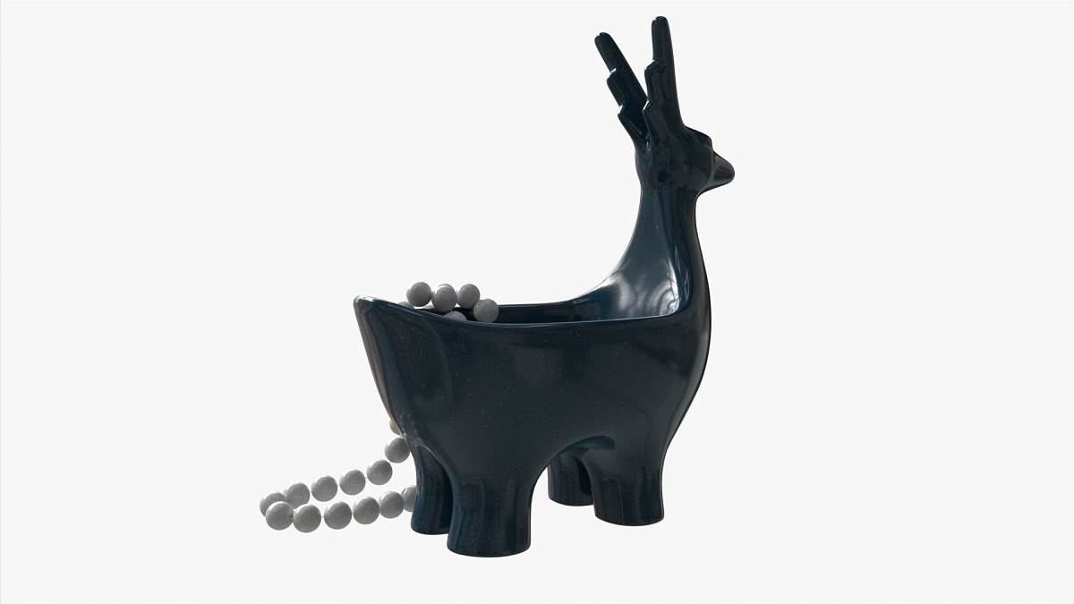 Ceramic Deer Bowl with Beads