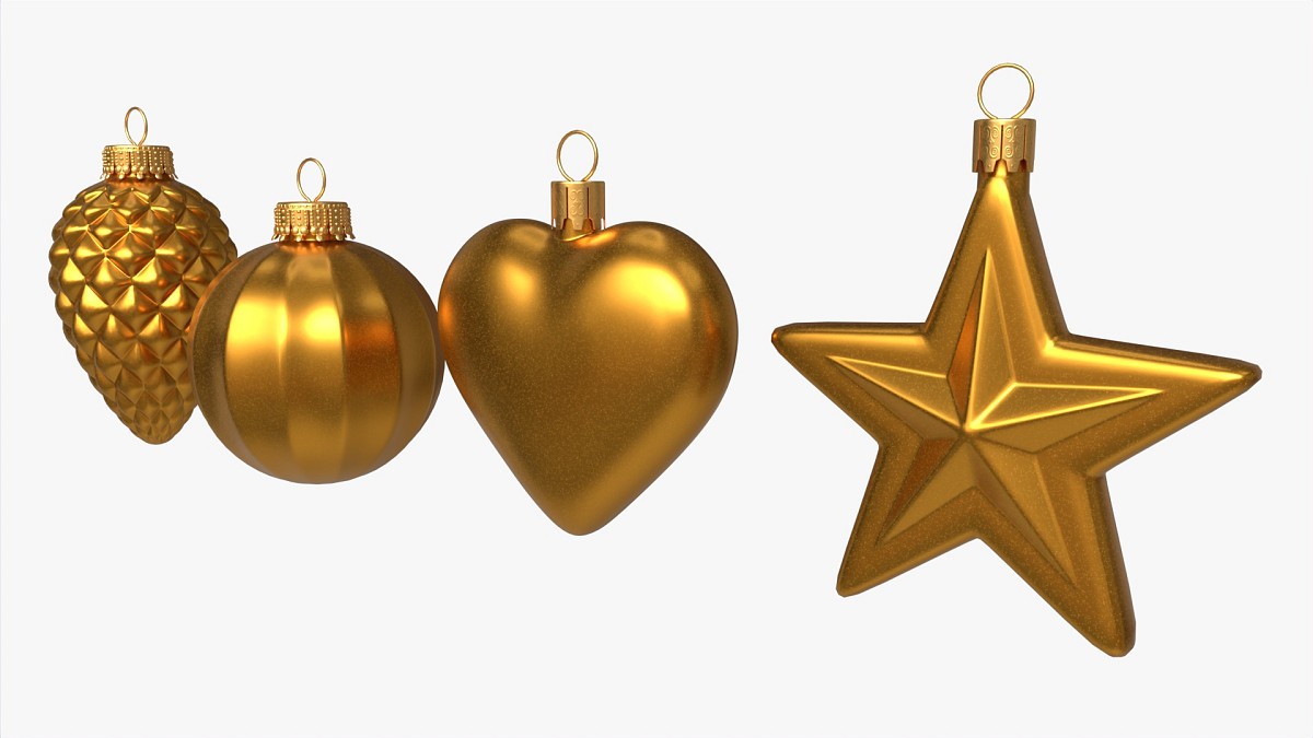 Christmas Tree Balls Set Gold Matte