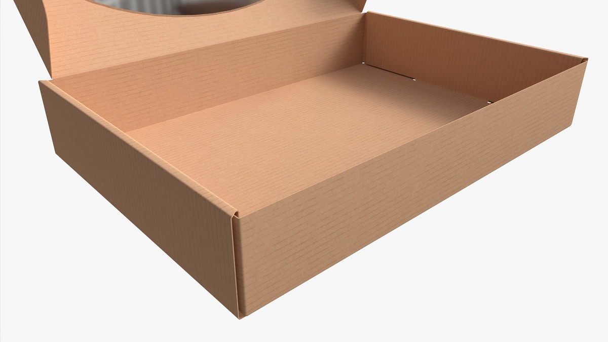 Corrugated Cardboard Box with Window 01 Open