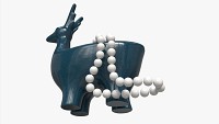 Ceramic Deer Bowl with Beads