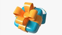 Gift Box with Ribbon Stylized Open