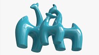 Abstract Animal Ceramic Figurine Set 02