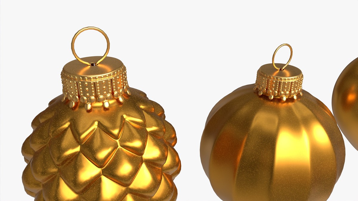 Christmas Tree Balls Set Gold Matte