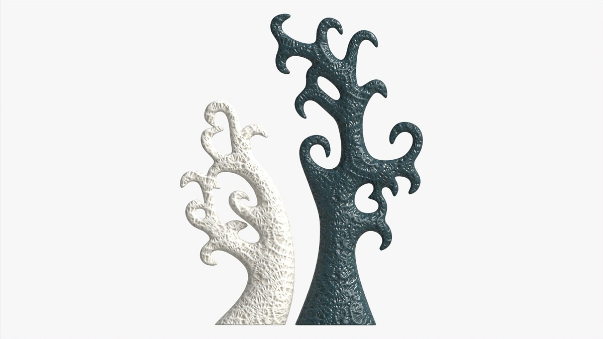 Abstract Tree Ceramic Figurine Set 06 v2